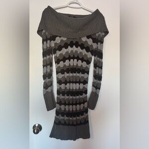 Striped Gray and Black Women's Dress